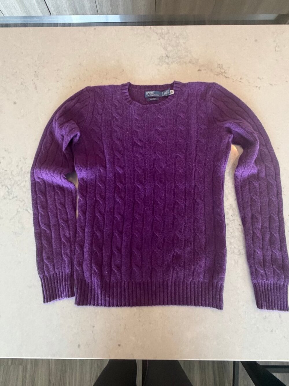 Polo Ralph Lauren Purple Cashmere Cable Knit S